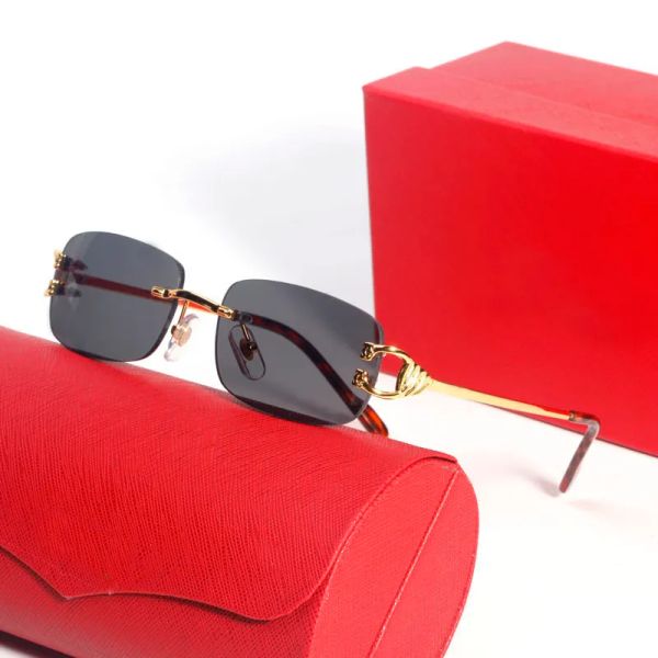 

new womens sunglasses designer sun glasses men multiple color lenses select metal leg rimless green pink carti glasses ct31368589 polarized, White;black