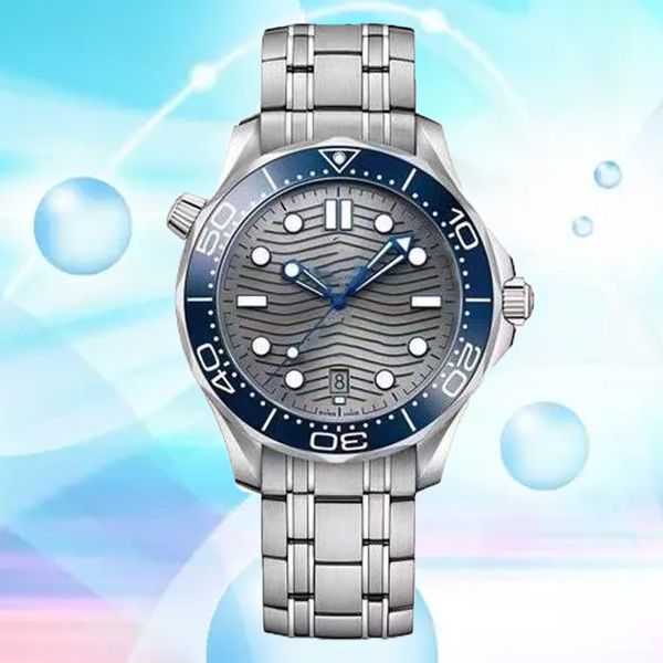 

designer men's classic watch automatic movement omg 8215 movement 41mm sapphire mirror silver dial stainless steel strap diving waterpr, Slivery;brown