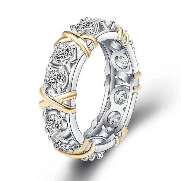 

designer luxury women's accessories crossed gold rings, fashion rings with diamonds, classic jewelry silver plated rose wedding rings.j