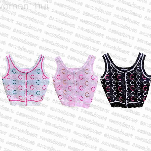 

women's knits & tees designer women tank breathable knitted vest summer sport yoga letter jacquard vests b3j2 14g4, White