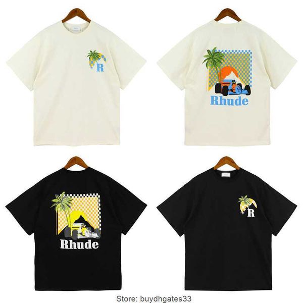 

womens designer t shirts rhude printed fashion man t-shirt uality us size s-xl, White;black