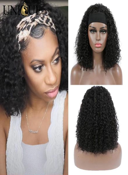 

short bob wigs headband human hair wig jerry curly none lace front wigs glueless full machine made headband wig for black women1621815, Black;brown