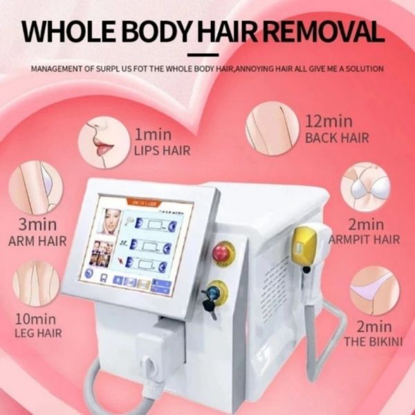 

2023 diode laser permanent hair removal device 755nm 808nm 1064nm ice hair removal laser remove hair machine, Black
