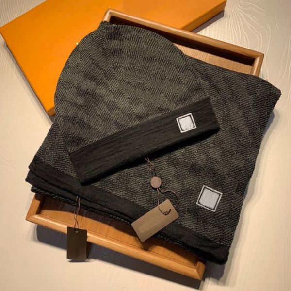 

23ss new fashion designer hat scarf set luxury men's winter scarf brand snapback seda satin checkered scarf skate skateboard cap black, Blue;gray