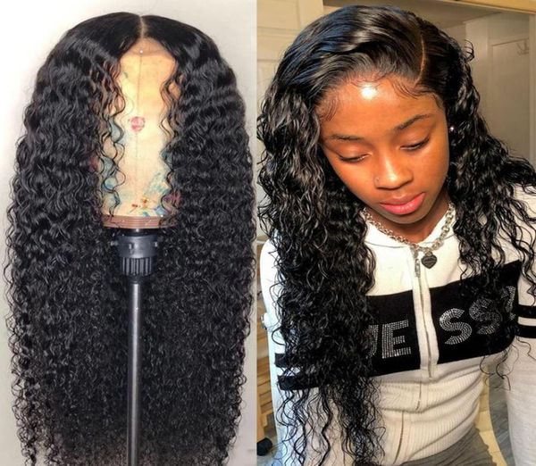 

28inch lace closure wigs peruvian water wave 4x4 lace closure long human hair wigs for black women water wave 180 density6625222, Black;brown