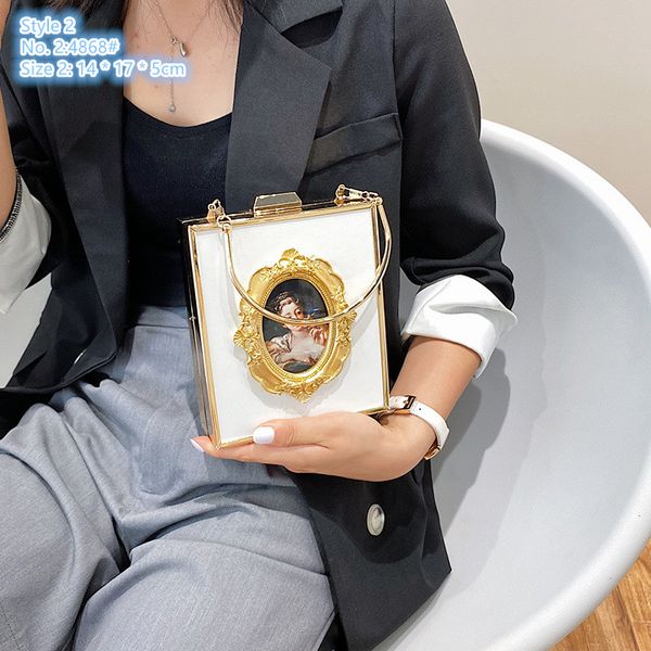 

Factory wholesale ladies shoulder bags 2 styles popular hard box fashion Pearl handbag personalized chain bag sweet metal decorative western style backpack, Red-4868#