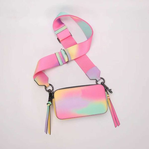 

new arrival rainbow marc camera bag women crossbody bags square designer bag fashion versatile purse handbag letter wallet 230318