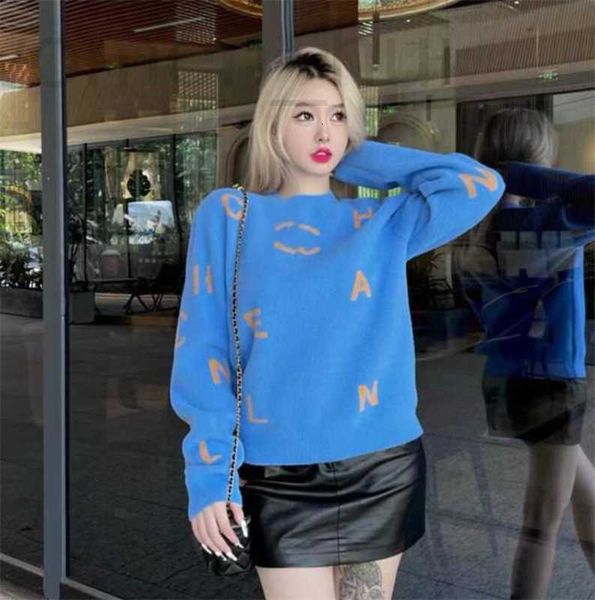 

women's sweaters designer 23ss spring fashion casual long sleeve round neck knitwear women s-xl aoc4, White;black