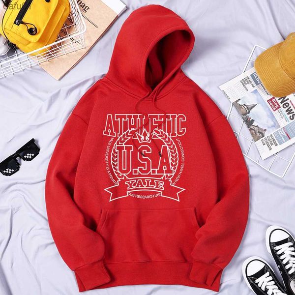 

athletic u.s.a creative badge mens hoodies vintage fleece hooded classic simplicity streetwear harajuku quality mens tracksuit l230520, Black