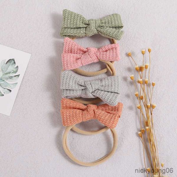 

hair accessories waffle baby headband bow for newborns headbands girls elastics hairband kids infants cute head band colors r230608, Slivery;white