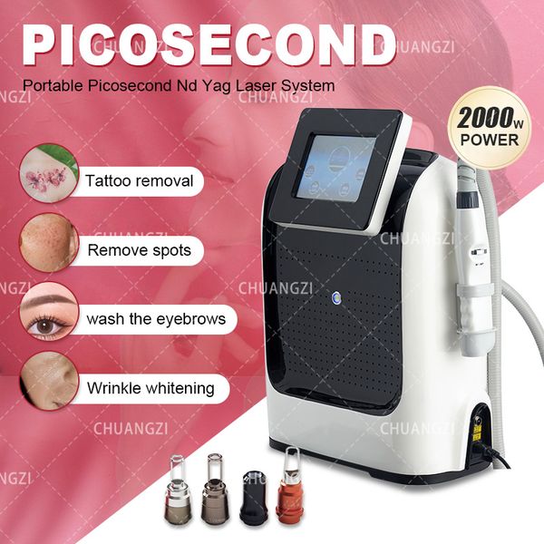 

2023 q switch nd yag laser tattoo removal machine 532nm 1064nm 1320nm pigment removal face whitening eyeline picosecond machine, Black