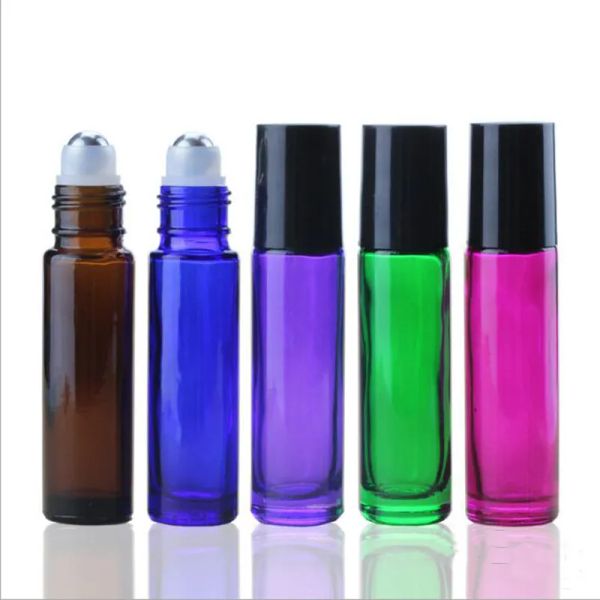 

price colorful 10ml empty roll on glass bottles stainless steel roller 10ml refillable bottle for fragrance essential oil