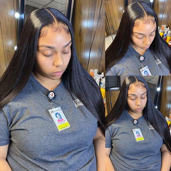 

30 inch transparent lace front human hair wig bone straight human hair lace frontal wigs brazilian straight 13x4 lace front wig, Black;brown