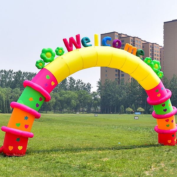 

outdoor activities party entrance gate 5x3m inflatable welcome arch with led light