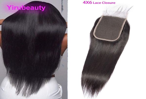

peruvian human hair 4x6 lace closure middle three part straight body wave with baby hair yirubeauty8629307, Black;brown