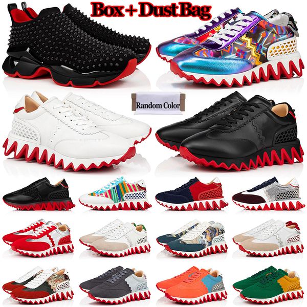 

luxury designer red bottoms men women casual shoes christians red bottom black white trainers womens sneakers size 35-47 with box dust bag