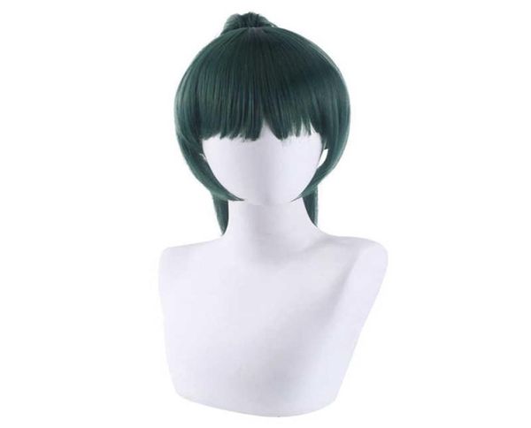 

anime jujutsu kaisen maki zenin cosplay wig 50cm green heat resistant synthetic hair pelucas halloween party costume wigs1741203, Black