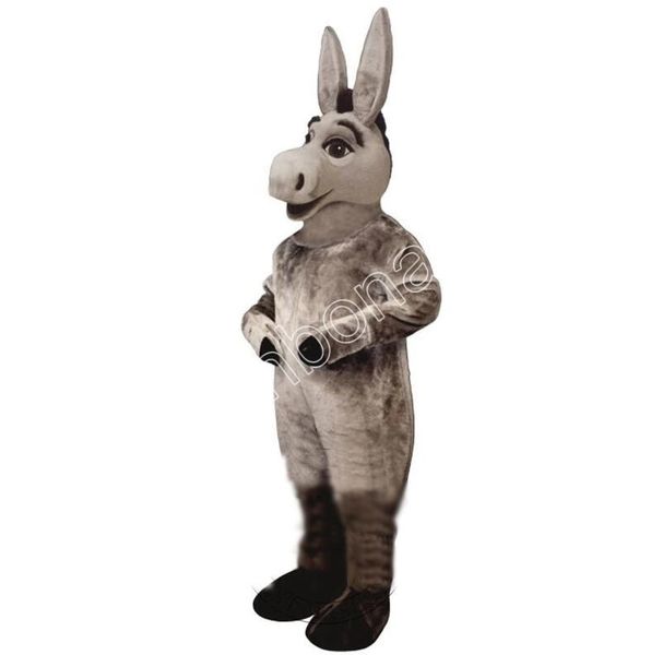 

custom grey donkey mascot costumes cartoon fancy suit for animal theme mascotte carnival costume halloween fancy dress, Red;yellow