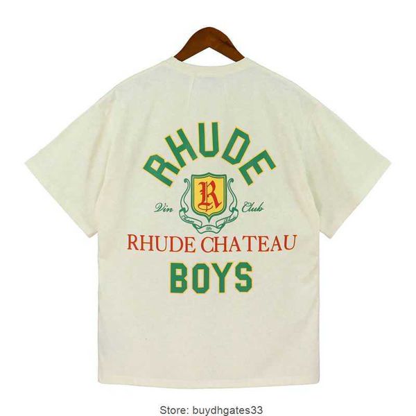 

2023 new craftsmanship rhude mens t shirts summer fashion designer tshirts street casual short sleeve beach style tees cotton printing shirt, White;black