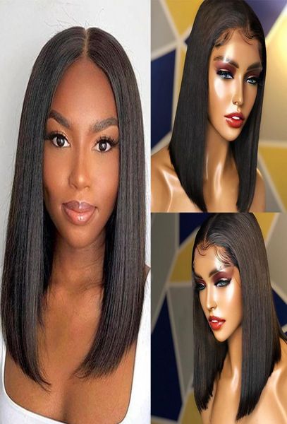 

human hair short closure wigs human hair wigs blunt cut bob wig with 100 brazilian hair7259301, Black