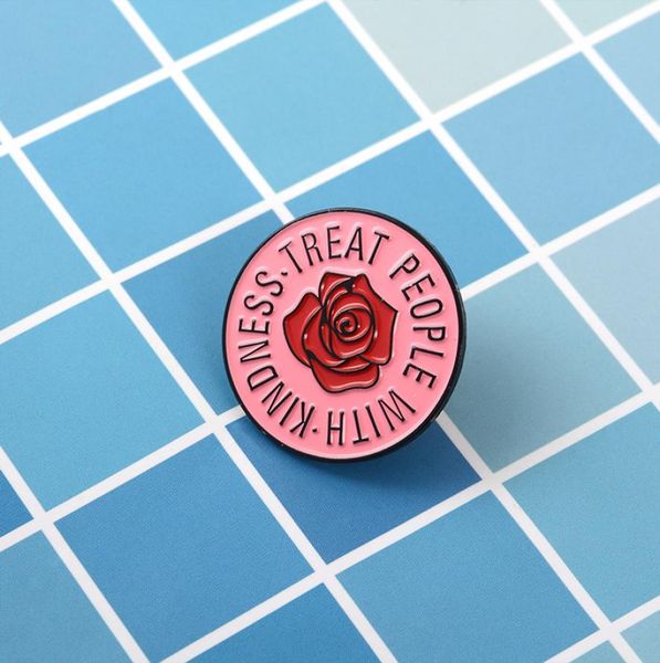 

cute funny round rose flower letter enamel brooches pins for women female demin shirt decor fashion jewelry brooch pin metal kawai9448618, Gray