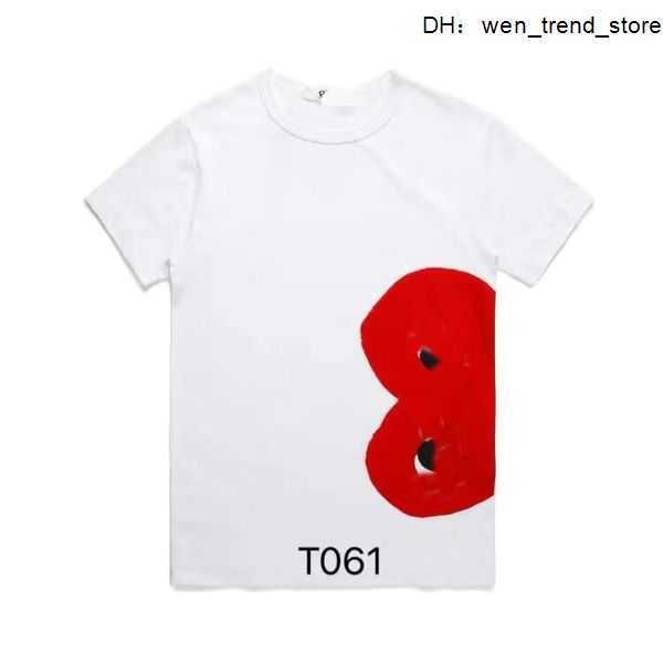 

fashion mens play t shirt designer red heart commes casual women shirts des badge garcons high quanlity tshirts cotton embroidery 2 f49p, White;black