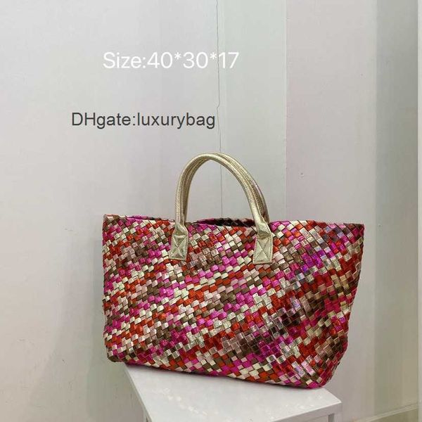 

aaaaabotteg uneta jodie mini teen intrecciato colorful woven high capacity tote bag net-red simple and fashionable mother and child bag hand