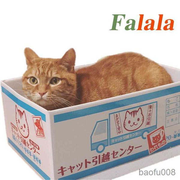 

cat carriers houses kitten cardboard pet cat claw toy funny carton sleeping printing cute house for cats r230608