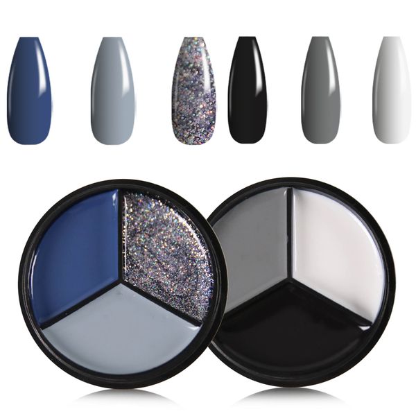 

buriburi 3 in 1 solid gel nail polish, pudding gel polish palette uv soaking gel for nail salon starter nail kit (3s-12-23), Red;pink