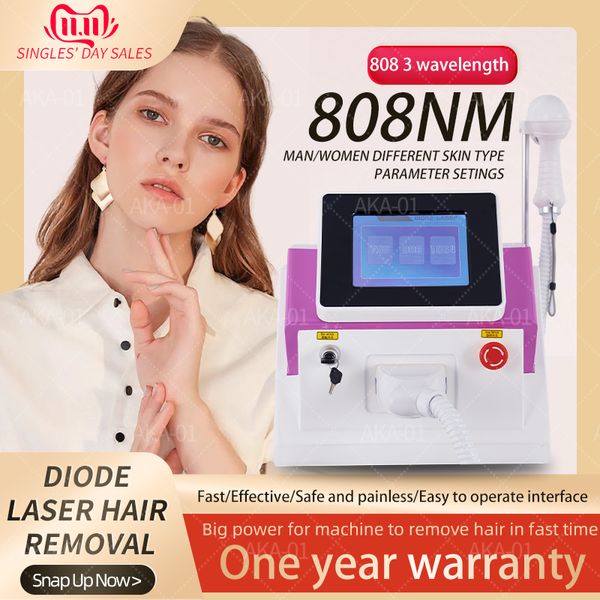 

2023 Newest 2000W 808nm Diode Laser 3 Wavelength 755 808 1064nm Hair Removal Machine Cooling Head Painless Epilator Face Body