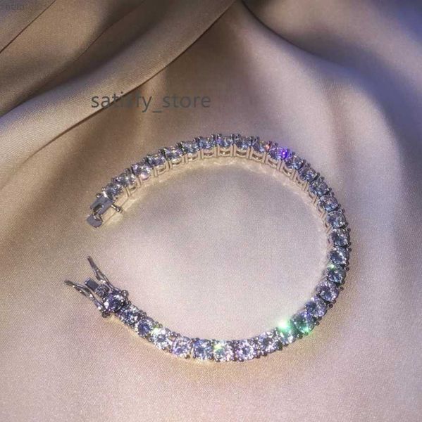 

foxi sparking bling jewelry silver plated tennis chain 5mm diamond bracelet