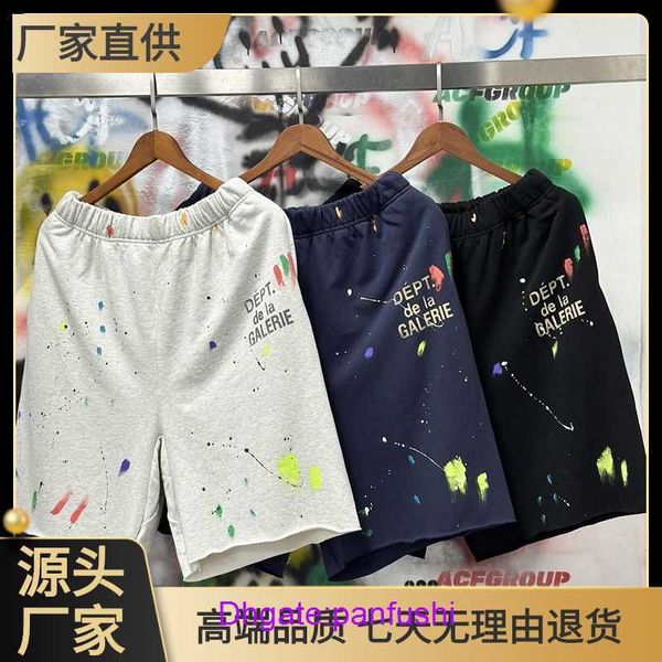 

factory outlet wholesale shorts online store 400g high street trendy brand gd splashed ink letter printing loose casual five point shorts, White;black