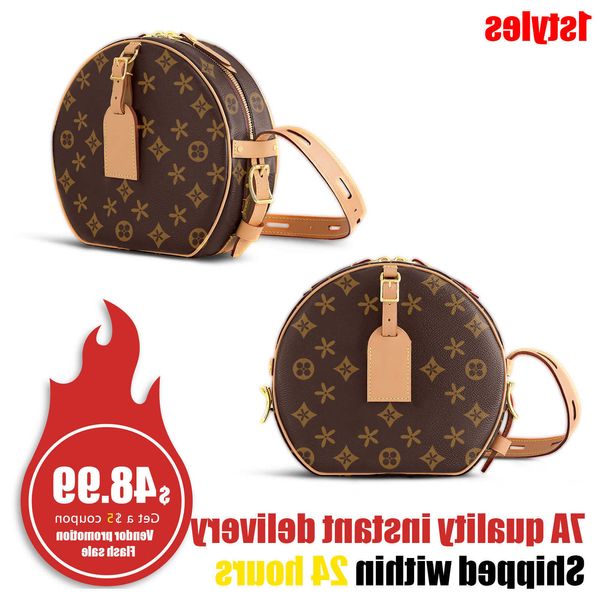 

designer bags lvl m45647 cosmetic bags wallet petite boite chapeau boite shoulder strap leather luxurys handbag pochette round clutch womens