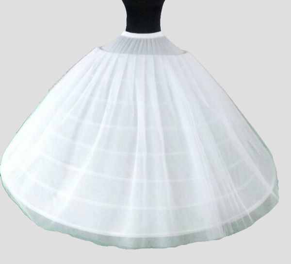 

big wide 6 hoops 2 layers tulle long wedding woman petticoats for quinceanera dress elastic waist crinoline for bridal ball gown6078953, White