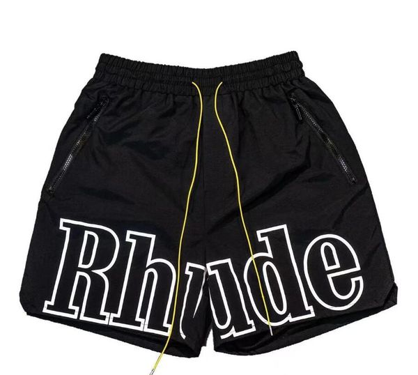 

3a designer men rh limited rhude shorts summer swim short knee length hip hop high street sports training beach pants mens elastic waist, White;black