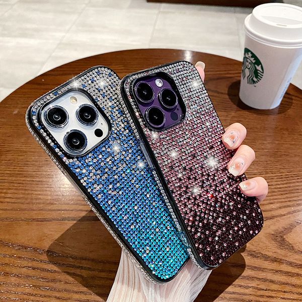 

glitter crystal phone case for iphone 13 12 mini xr 11 pro xs max back cover for iphone 7 8 plus x coque bling gradient fundas