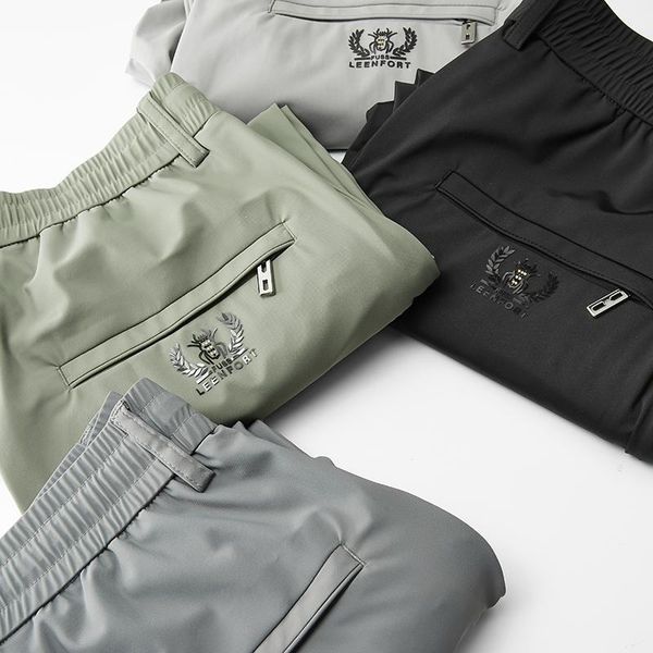 

pants autumn new men's business casual pants zipper pocket fashion solid color stretch jogging slim fit trousers male, Black