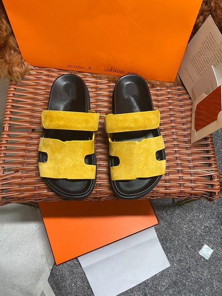 

designer sandals womens sandals channel slides adjustable buckle flat comfort slides with 0605, Black
