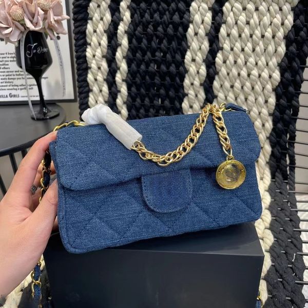 

denim designer bag luxury handbag fashionbags crossbody classic quilted golden ball woman shoulder sling vintage box bag cc bag messenger ba