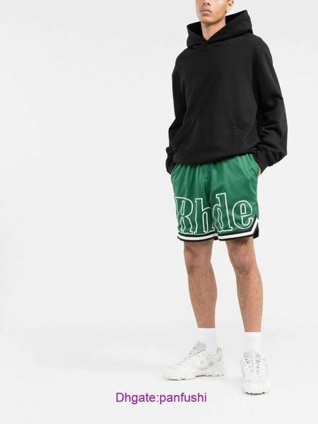 

rhude shorts wholesale designer for sale american high street sports men's outwear fashion brand loose basketball pants mesh capris 0iz, White;black