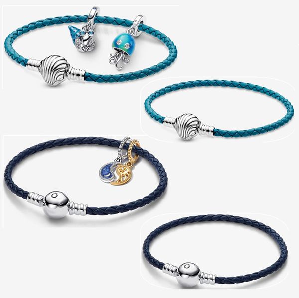 

2023 new 925 silver charm bracelets for women designer fashion jewelry diy fit pandora glow in the dark hermit crab and color changing jelly, Golden;silver