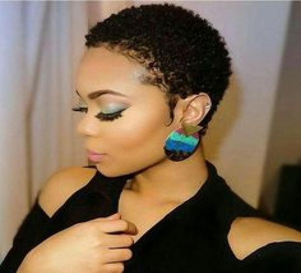 

brazilian human hairwig short afro kinky curly pixie cut curl wig short wavy humanhair machine density none lace wigs for black wo6376329, Black;brown