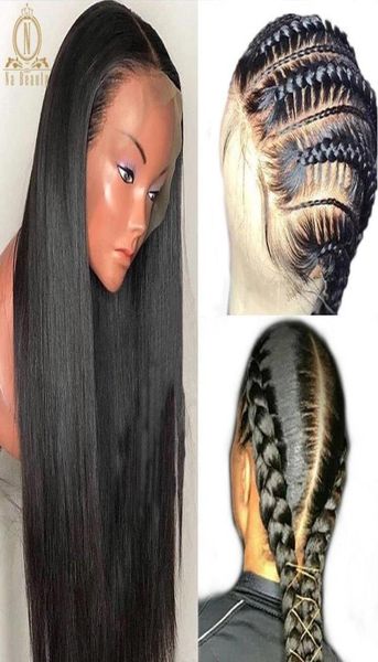 

180 density pre plucked full lace human hair wigs glueless full lace wig human hair 360 lace straight wigs for black women front2852408, Black;brown