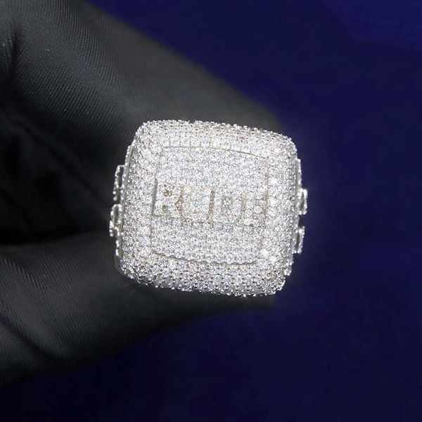 

designer jewelry selling miami hip hop rings 925 sterling silver round brilliant cut moissanite ring for men