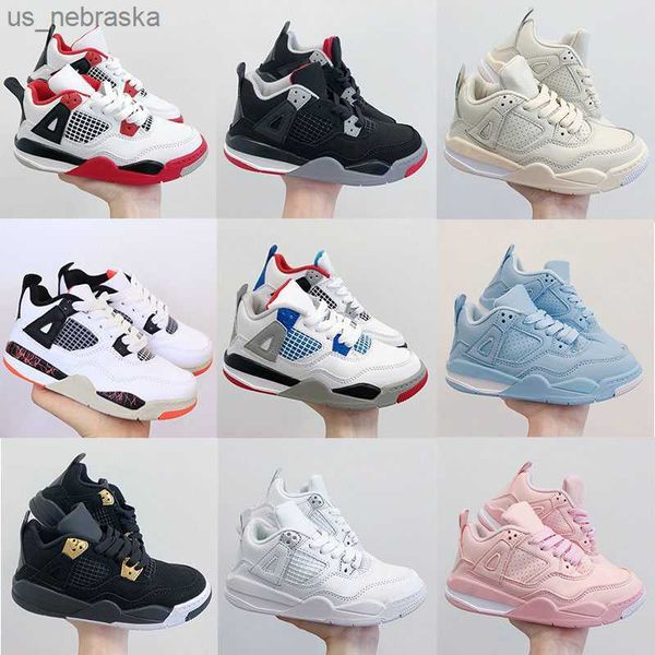 

2023 jumpman 4 kids basketball shoes retro black cat toddler td 4s pink multicolor boys girls red chicago outdoor shoe baby sports athletic