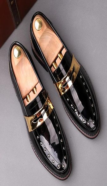 

2022 men dress shoes leather men shoes men loafers leather slip on dress shoes size eu39445933425, Black