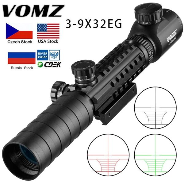 

vomz 3-9x32 eg hunting scope red /green dot illuminated sight tactical sniper scopes w/22mm