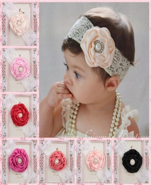 

ins infant flower pearl headbands girl lace headwear kids baby pography props newborn bow hair accessories baby hair bands ins 4419781, Slivery;white