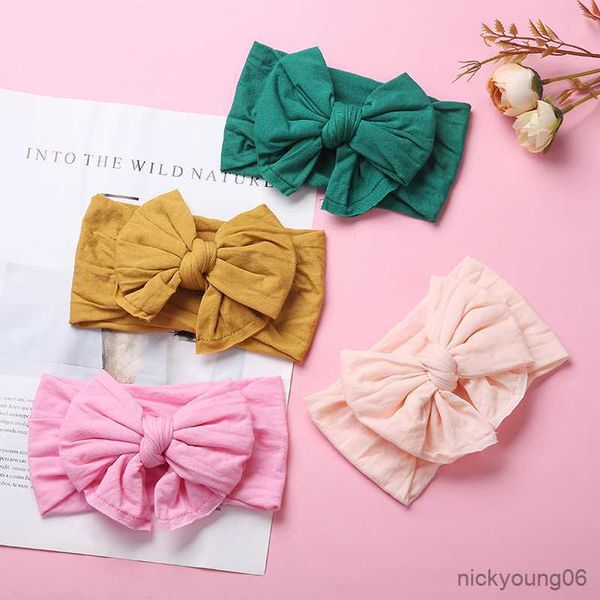 

hair accessories baby headband set girl kids big bow bandeau for children wide turban infant hairband cute newborn headwrap r230608, Slivery;white