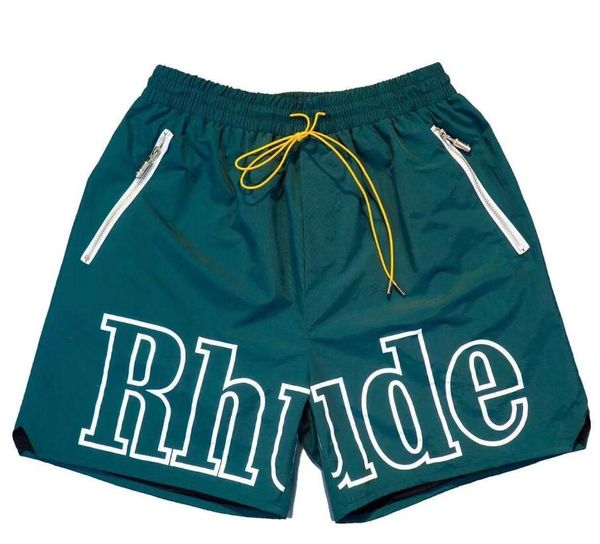 

designer men rh limited rhude shorts summer swim short knee length hip hop high street sports training beach pants mens elastic waist, White;black